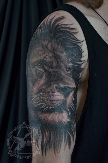 tattoos/ - Black&Grey Lion Portrait  - 119461